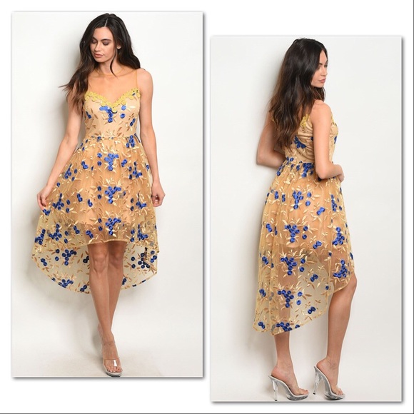 Enchanted Indigo & Golden Party Dress - Picture 5 of 8